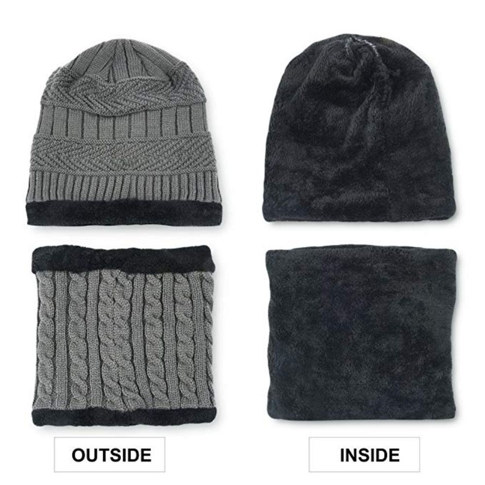 Unisex Winter Beanie Hat with Neck Warmer - Picture 7 of 8